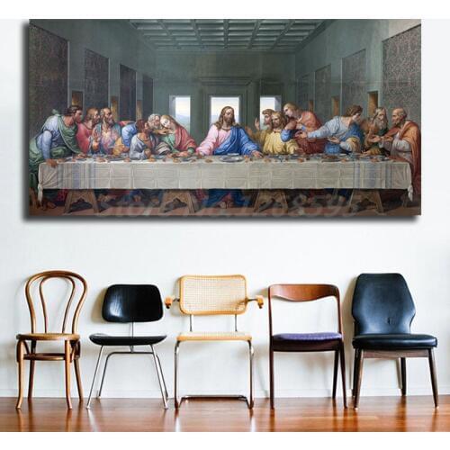 Jesus Christ Last Supper By Leonardo Da Vinci Canvas Painting Print Living Room Home Decor Modern Wall Art Oil Painting Poster
