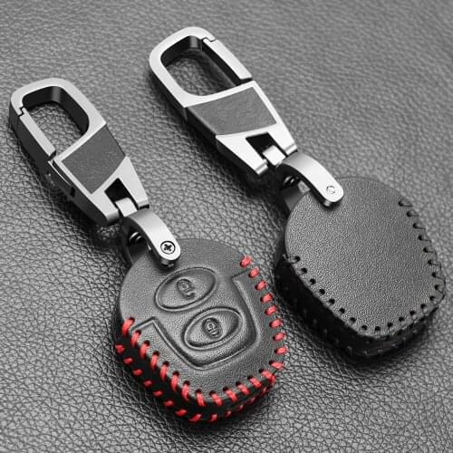 2 Button Remote Leather Key Cover Fob Case Fit For Vw Polo Golf Passat Bora Sharan Skoda Octavia Fabia Seat Corboda Leon Ibiza