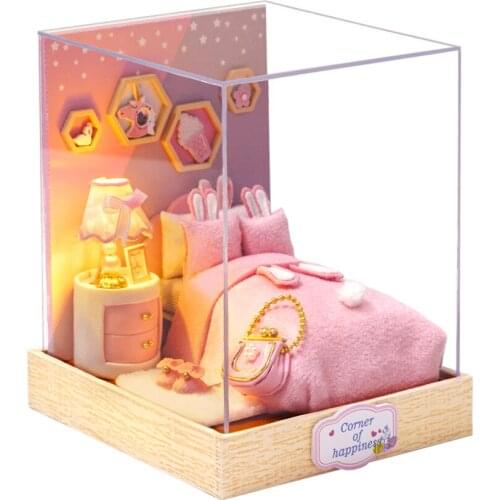 Mini Landscape Miniature House Doll House Furniture Diy 3D Wooden Miniaturas Dollhouse Toys for Children Birthday Gifts Art Home