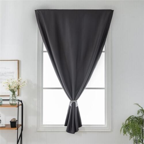 Soild Color Modern Kitchen Short Curtains Window Blackout Curtain For Living Room Bedroom Kids Room Velcro Curtains Drape Panel