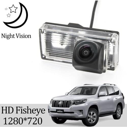 Owtosin HD 1280*720 Fisheye Rear View Camera For Toyota Land Cruiser Prado 120 2002 2003 2004 2005 2006 2007 2008 2009 Car