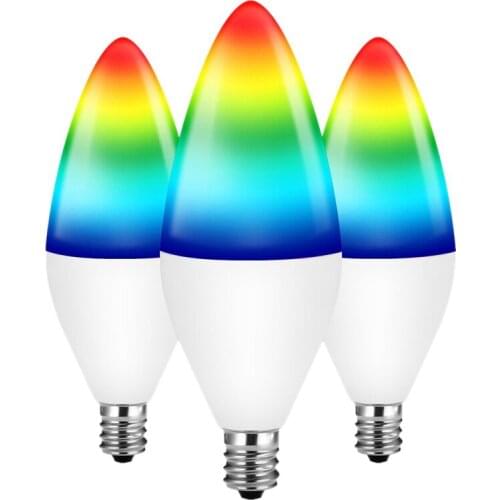 Voice Control Candle Light Warm White+Rgb Bulb Can Remotely Control The Candle Light Straight Soldering Tin Lamp Holder