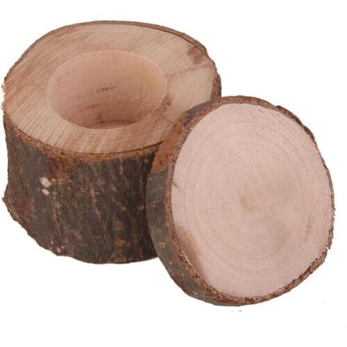 Blank Wooden Ring Container Round Shabby Chic Rustic Wedding Ring Bearer Container