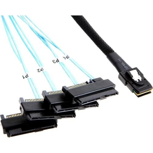 SAS SATA Cables SFF-8087 To 4 SFF-8482 Internal Mini SAS 36pin SFF-8087 to 29pin 8482 connector with SAS 15pin Power Port 12GB/S