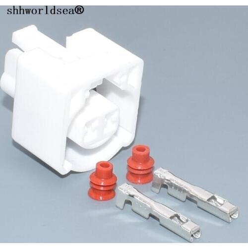 Shhworldsea 5/10/30/50/100sets 2 pin automotive electric plug auto car waterproof plastic wiring cable female connector