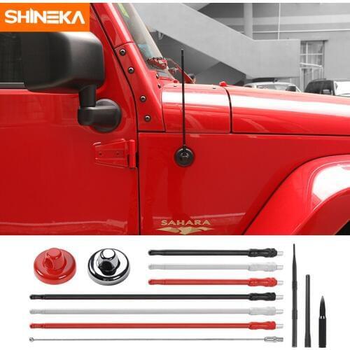 SHINEKA Auto Fender Radio Antenna FM/AM Signal Booster Amplifier Aerials Whip Mast for Jeep Wrangler JK 07-18+ Accessories Parts