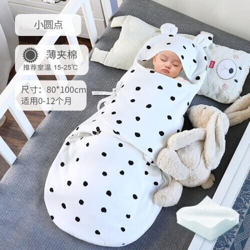 Baby Sleeping Bag Floral Print Hooded Swaddle Blanket Quilt Swaddling Pure Cotton Warm Comfortable Clothes For Boys Girls