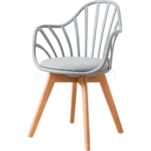 Nordic Black White Chair Ins Creative Solid Wood Hollow Plastic Household Simple Single Net Red Computer Chair Dining Chair