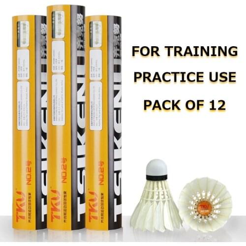 12-Pack Duck Feather Badminton Shuttlecocks with Great Stability Mid Speed Badminton Birdies Balls for Training Practice