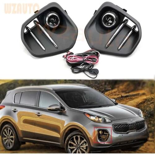 WZAUTO 1Set Car Front Bumper Fog Light Fog Lamp Assembly For KIA Sportage 2017 2018 2019 With Halogen Bulb