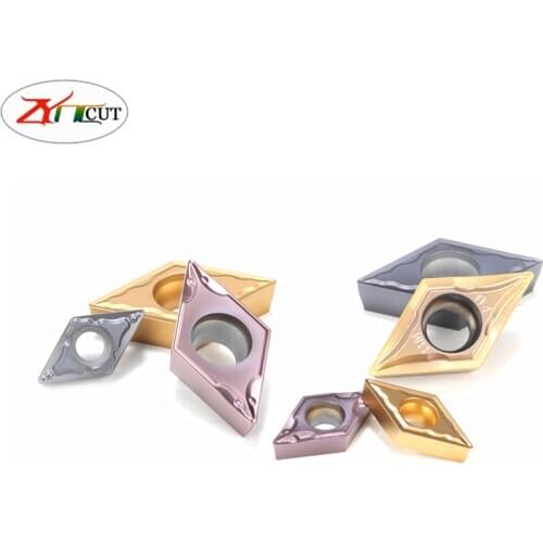 10PCS DCMT070204 DCMT11T304 DCMT11T308 General purpose turning tool blade for steel parts PVD Cemented Carbide Coated Blade