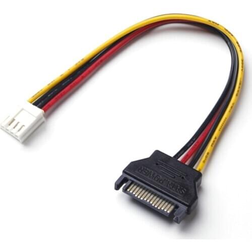 10pcs/lot SATA 15 Pin male To mini 4 Pin Female FDD Floppy Adapter Hard Drive Power Cable 18cm