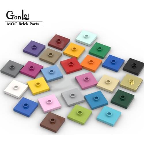 100Pcs/lot MOC Parts 87580 Plate Special 2x2 with Groove and Center Stud (Jumper) Building Blocks Bricks Particles DIY Toys Gift