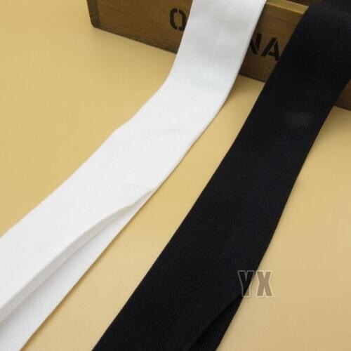 4cm width elastic webbing one side double layer soft for pants clothes edging stretchy belt 4meters black white high quality