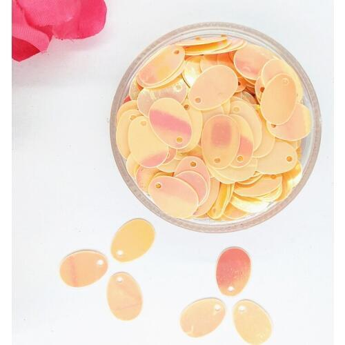 50g/lot 9*13mm Beige AB Small Oval Egg Shape Sequins For Crafts Side Hole Sequin Bag Paillette Ventre Plat Confetti Glitter