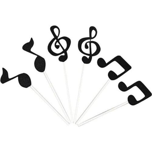 6 Pcs Music Notes Themed Cupcake Topper Cake Inserts Card Wedding Decoration Baby Shower Cupcake Decorations