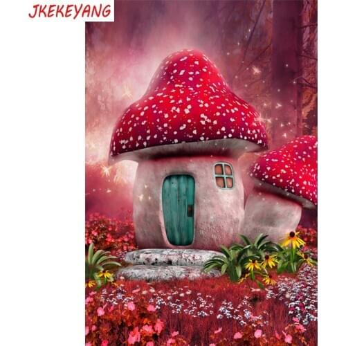 5D DIY square/round Diamond Painting Mushroom house Cross Stitch Diamond Embroidery Pattern Rhinestone home decor J0972