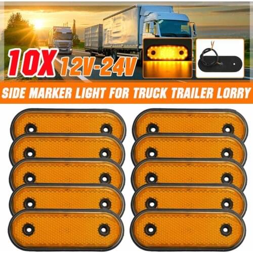 10PCS 12V 24V Side Marker Amber 30LED Side Light Truck Lamp Pickup Trucks Side Marker Lights For Trailer Bus Lorry Caravans