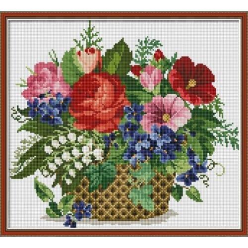 Blooming Flower In Basket Diamond Painting Full Square/Round Full Drilling Diamond Embroidery Icons DIY Picture of Rhinestones