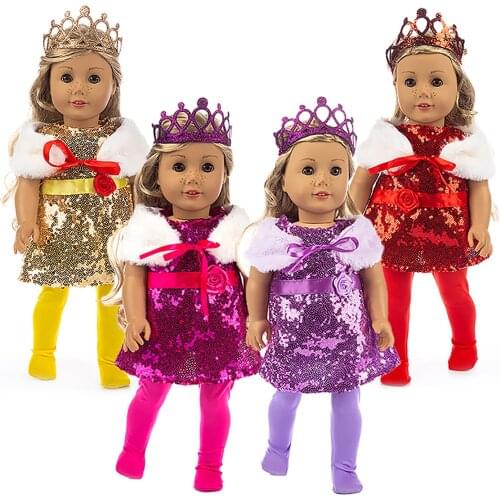 D&B Baby New Born 43cm Fit 18 Inches Princess Dress Doll Clothes For Girls Doll Accessories Holiday Gift