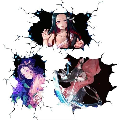 Dawasaru 3D NEZUKO KAMADO COOL STICKERS Car Body Sticker PVC DECAL Laptop Truck Motorcycles Auto Accessories Decoration