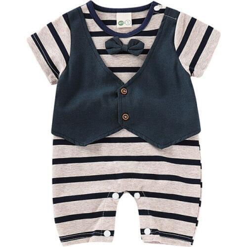 Baby Rompers 2019 Short Sleeve 100% Cotton Stripe Newborn Clothes Baby boys girls jumpsuit&clothing