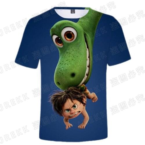 Disney Cartoon Anime Good Dinosaur 3D Print T Shirt Boy Girl Kid Summer Short Sleeve Cool Streetwear Men Women Children Tops Tee