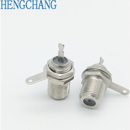 10Pcs F Female connector Nut Bulkhead Solder Connector for CATV F Type Panel Mounted Socket british System