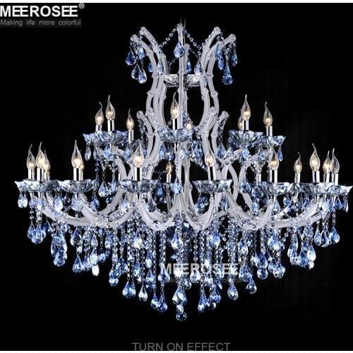 Blue Color Maria Theresa Crystal Chandelier Lamp Light Lighting Fixture Large White Chandelier Lusters D1200mm H1000mm