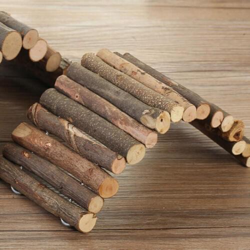 Pet Toys Ladder Natural Wood Hanging Ladder Bridge for Gerbit Rat Mice Hamster Pet Play Safe Toy 22x10cm