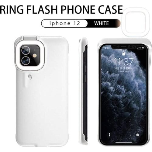 Ring Light Phone Case For iPhone 12 PRO 12 PRO MAX 11 XR XS X 8 7 Plus Fold Fill Light Selfie Back Cover For iPhone 12 PRO Coque