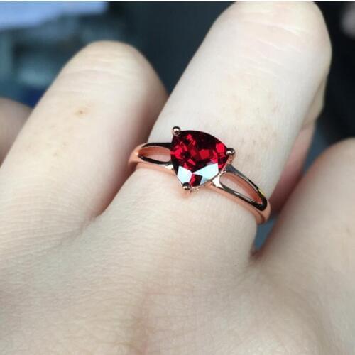 Natural Garnet finger ring Free shipping Natural real garnet Ring 925 sterling silver 7mm gem For men or women ring
