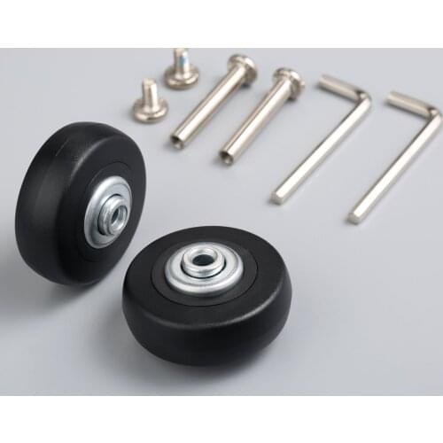 2sets Suitcase Replacement Wheels 50x18mm Travel Luggage Wheel OD 6mm Rubber Steel Axles+screws+Wrenches Repair Part Easy Instal