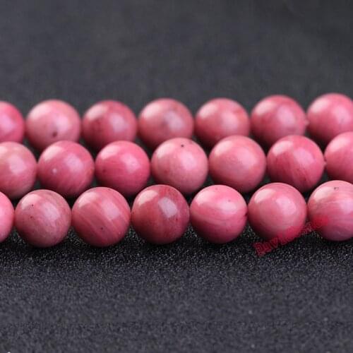 Natural Stone AAAA Quality Rhodonite Round Loose Beads 15" Strand 4 6 8 10mm Pick Size for Jewelry Making