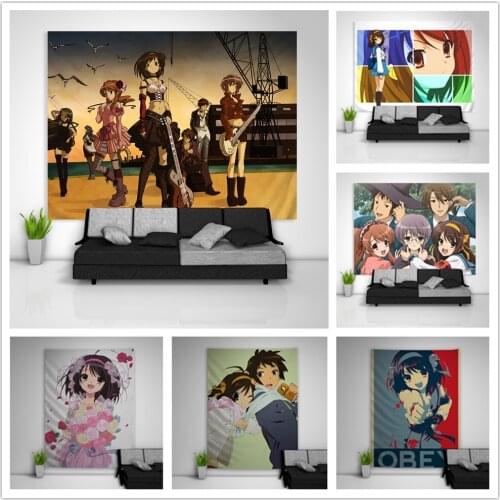 The Melancholy of Haruhi Suzumiya Nagato Yuki Suzumiya Tapestry Art Wall Hanging Sofa Table Bed Cover Home Decor Dorm Gift