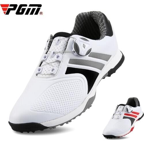 PGM Golf Shoes Mens Waterproof Breathable Sports Shoes With Rotating Buckle Golf Shoe Anti-slip Spikes Sneakers