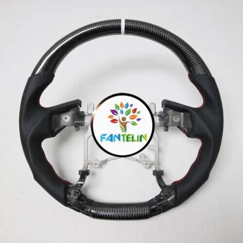 OEM Cuatomized Trim Real Carbon Fiber Sports Steering Wheel Alcantara Leather compatible for Toyota Highlander 2015-2018