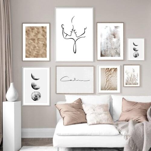 Khaki Autumn Color INS Simple Style Artistic Conception Poster Home Decoration Sofa Living Room Bedroom Frameless Painting Core