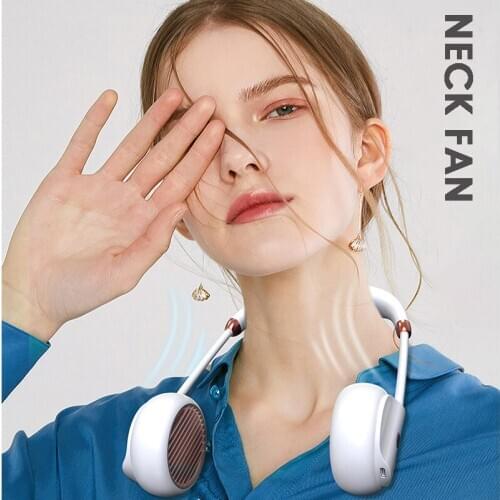 USB Neck Fan Hands Free Hanging Portable Dual Fans Rechargeable Mini Air Conditioner Cooler Fashion Ventilador Outdoor Sport Fan