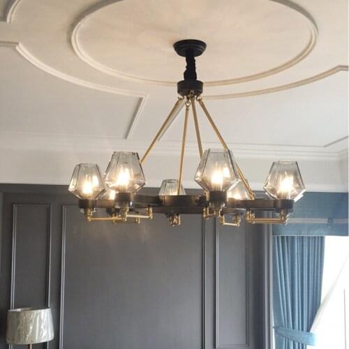 Post-modern living room chandelier creative dining room light in the bedroom simple atmosphere household glass luxury lamps