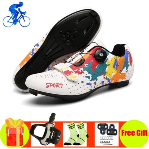 Athletic Road Bike Shoes Add SPD-SL Pedals Self-locking Breathable Zapatos Ciclismo Outdoor Professsional Bicycle Riding Shoes