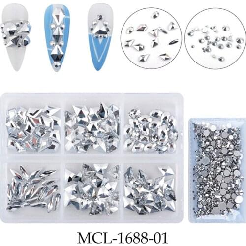Swarovsky Value Nail Gems Flatback Rhinestones For Nail Art DIY Crystals AB Gold Bottom Glass Rhinestone Set For Nail Art Access