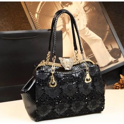 Luxury Fashion Lace Handbags Women Soft Leather Diamond Butterfly Buckle Portable Tote Bag Ladies shoulder messenger Bags 2021