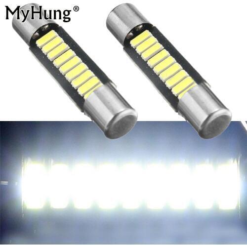 Reading Light White 29mm 4014 Fuse Style 9SMD LED Replace Bulb Auto Vanity Mirror Lights 12V DC Sun Visor Lamps For Cars 2pcs