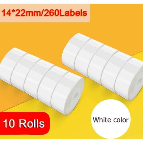 10 rolls of Niimbot thermal label paper suitable for D11/D110 printer 14x22mm/260Labels Jingchen date self-adhesive supermarket