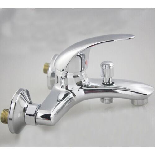 High Quality Brass Bath-Shower Mixer Wall Mounted Silver Color Bath Faucet