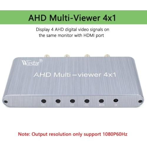 Wiistar AHD/CVI/TVI/CVBS Quad Multi-viewer 4×1 Adapter Switcher 4 AHD in 1 HDMI out Support 1080P@60Hz for Vehicle Monitoring