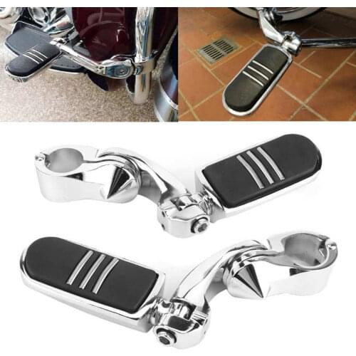 1 Pair 32mm 1-1/4in Motorcycle Foot Pegs Footrest with Brackets Engine Guard Mounts for Motorcycle ATV Scooter UTV Universal