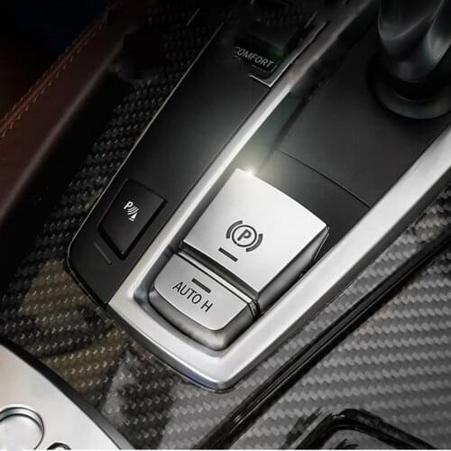 2pcs Chrome ABS Electronic Handbrake Auto H And P Buttons sequins decoration decals Cover for BMW 5 6 7 series GT X3 X4 X5 X6