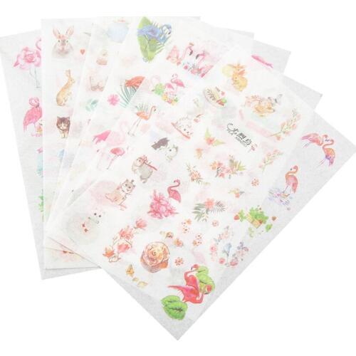 20pack/lot Kawaii Flamingo creative album Daily DIY sticker For DIY Albums Diary Decoration Cartoon Washi paper Stickers